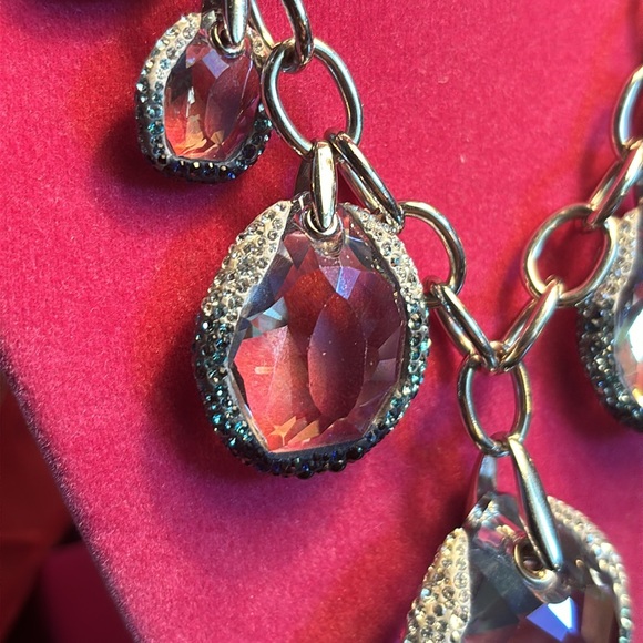 Hot Authentic Swarovski Glam Collar Necklace in ombré Blue.$1200 +$260 earrings - Picture 9 of 15